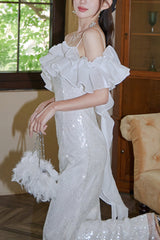 Korea Sequined Fishtail Maxi Dress