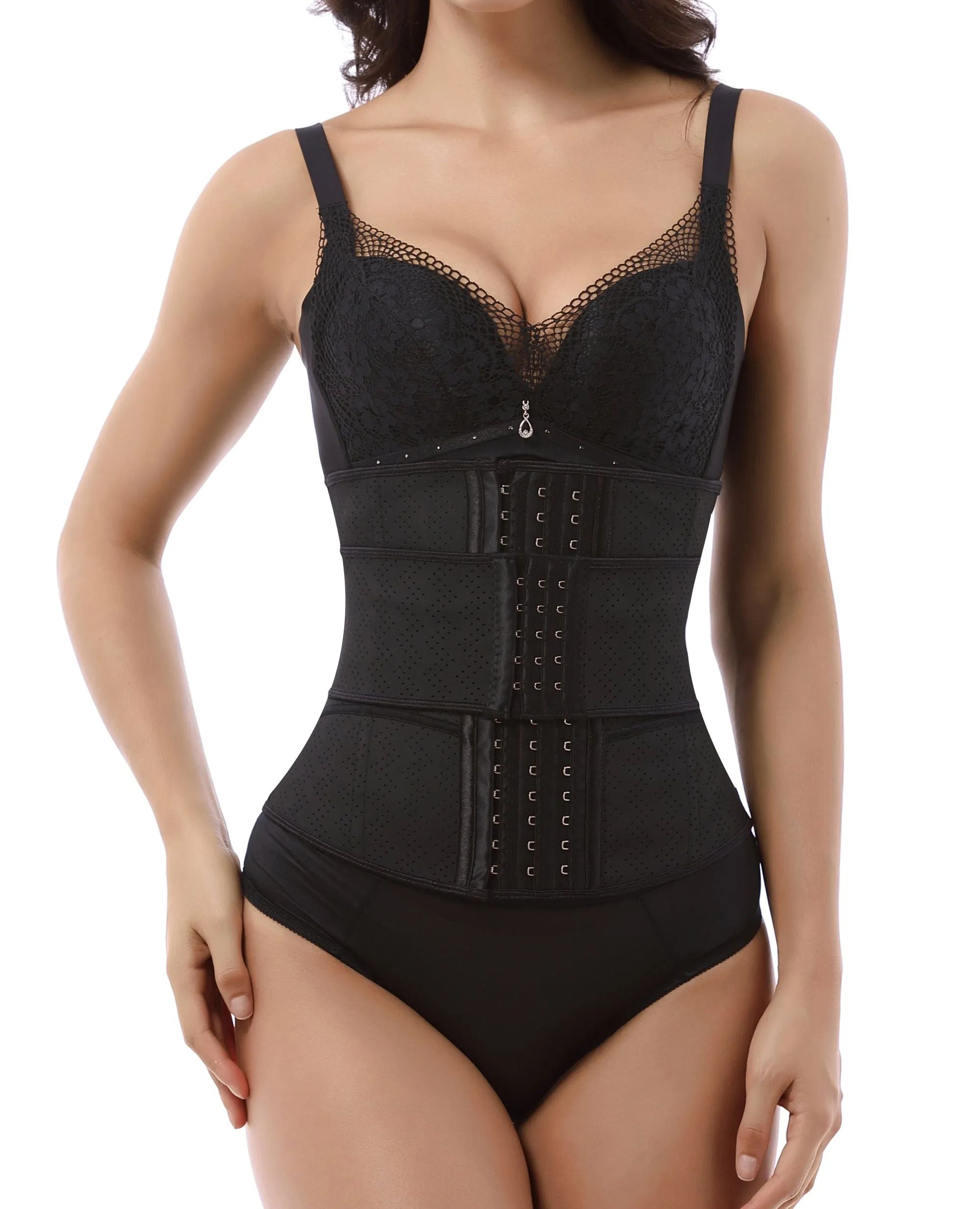 Corset Latex Buckle Waist Corset Belt LATEX Rubber Straps Corset-curvy-faja