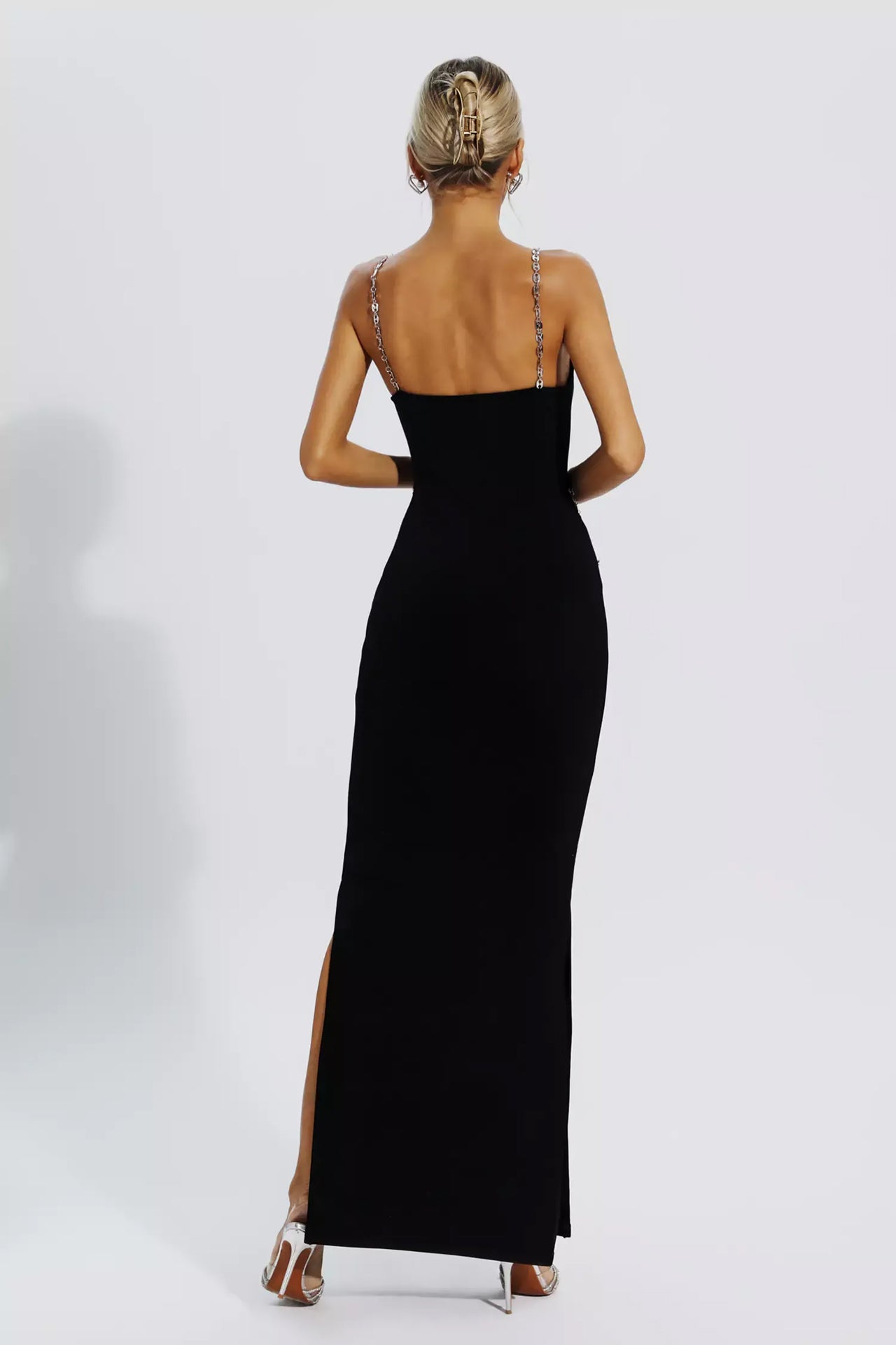 Katalina Black Bodycon Maxi Slip Dress