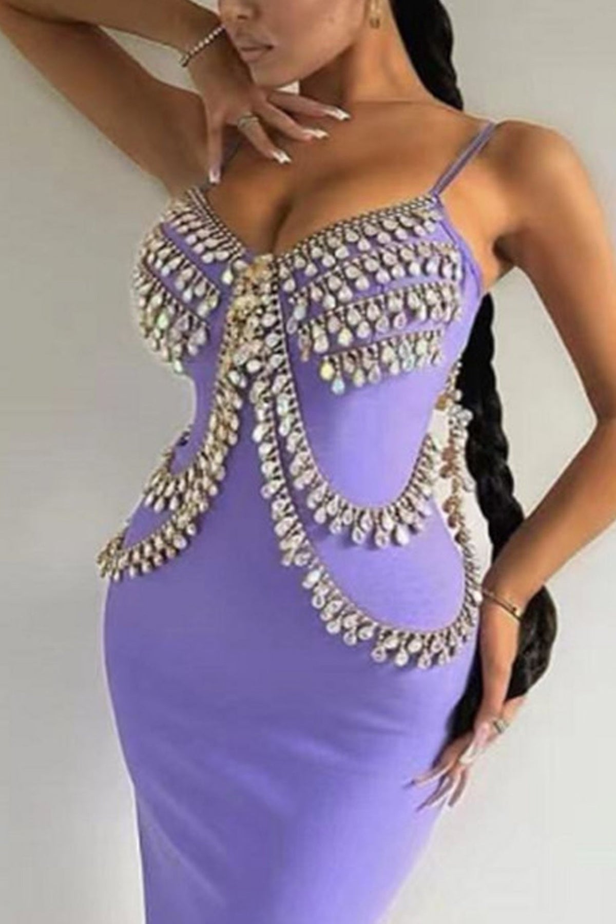 Gia Bodycon Bandage Mini Dress-Purple