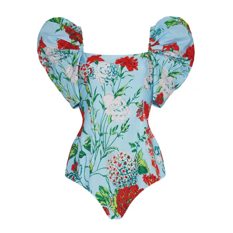 Luna Flower Printed Swimwear Two Piece Set