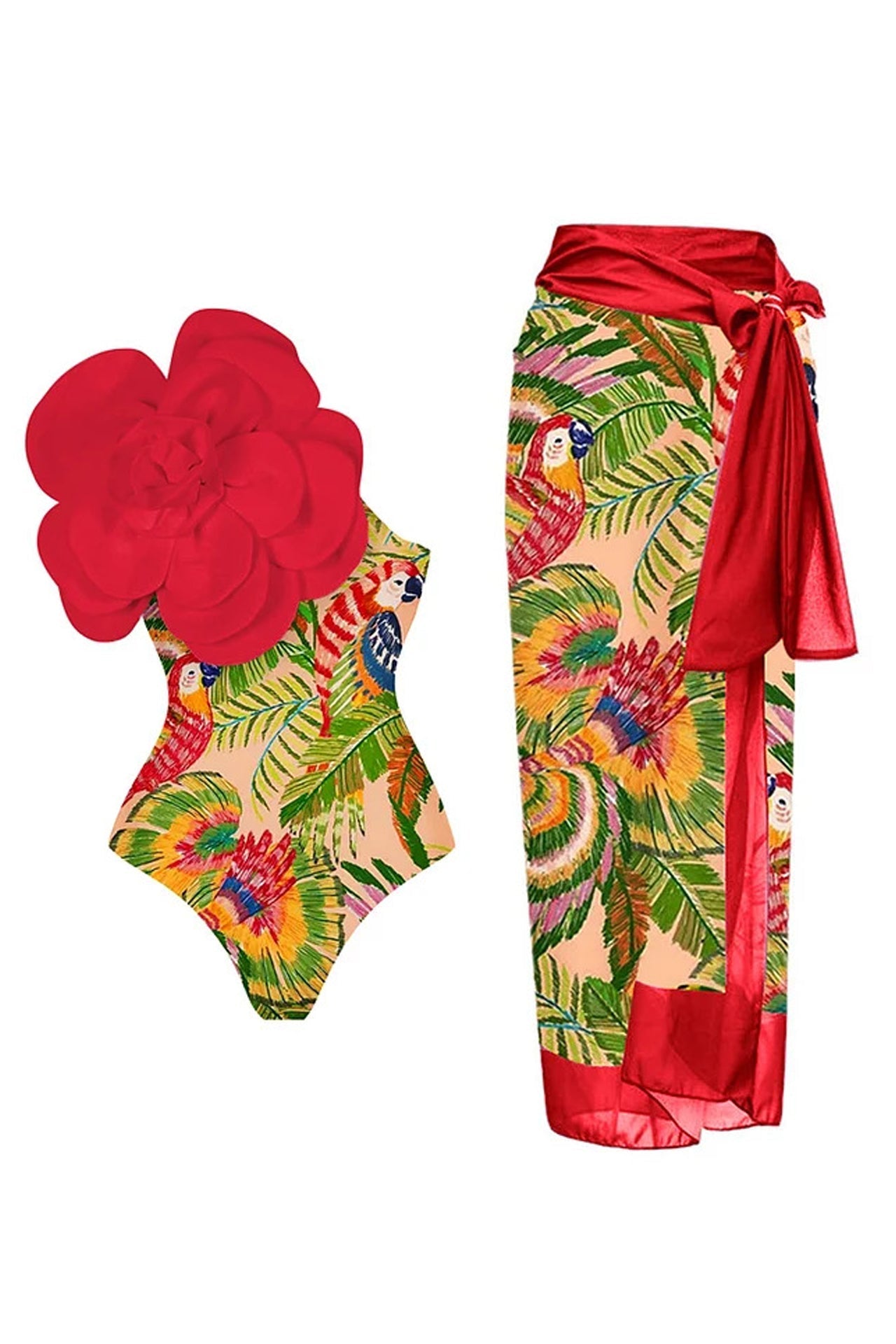 Selene Flower Printed Swimwear Two Piece Set