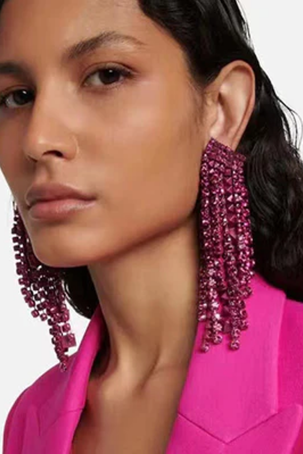 Cordelia Tassel Earrings-Pink