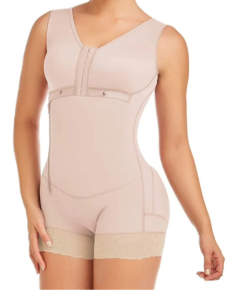 Bodysuit Bodyshaper For Women Tummy Control Side Zipper Adjustable Breast Support Shaperwear