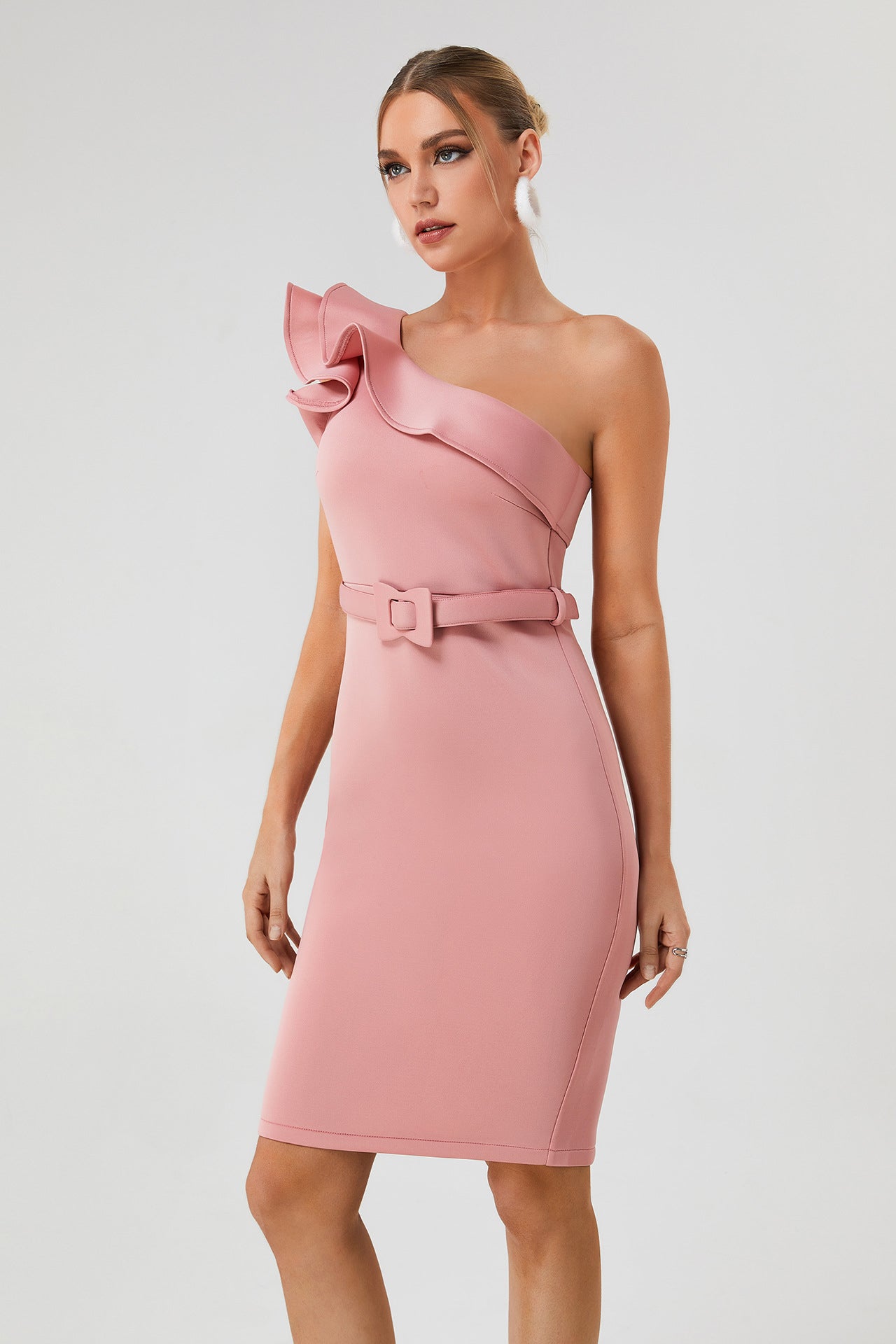 Olena One Shoulder Midi Dress