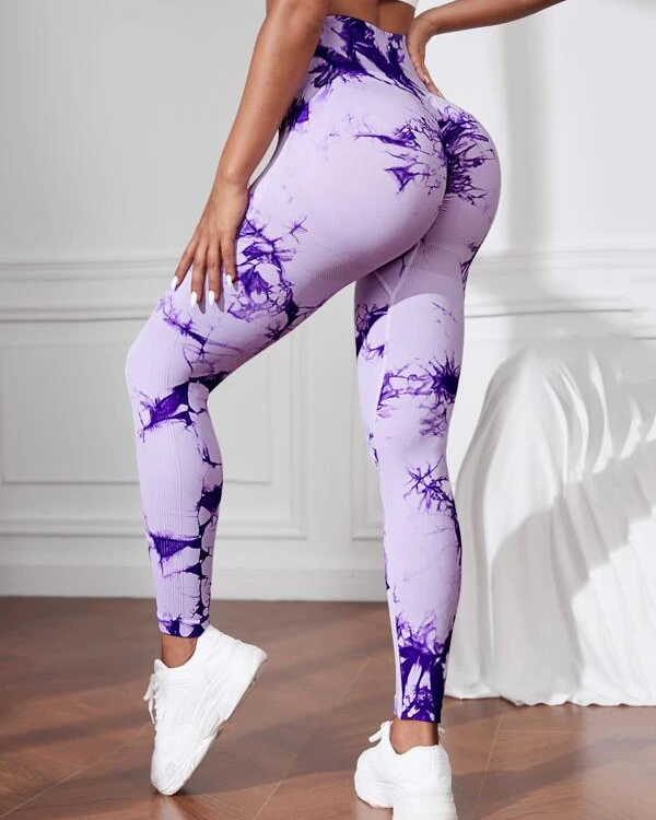 Tie Dye Seamless Breathable Softness Sports Leggings