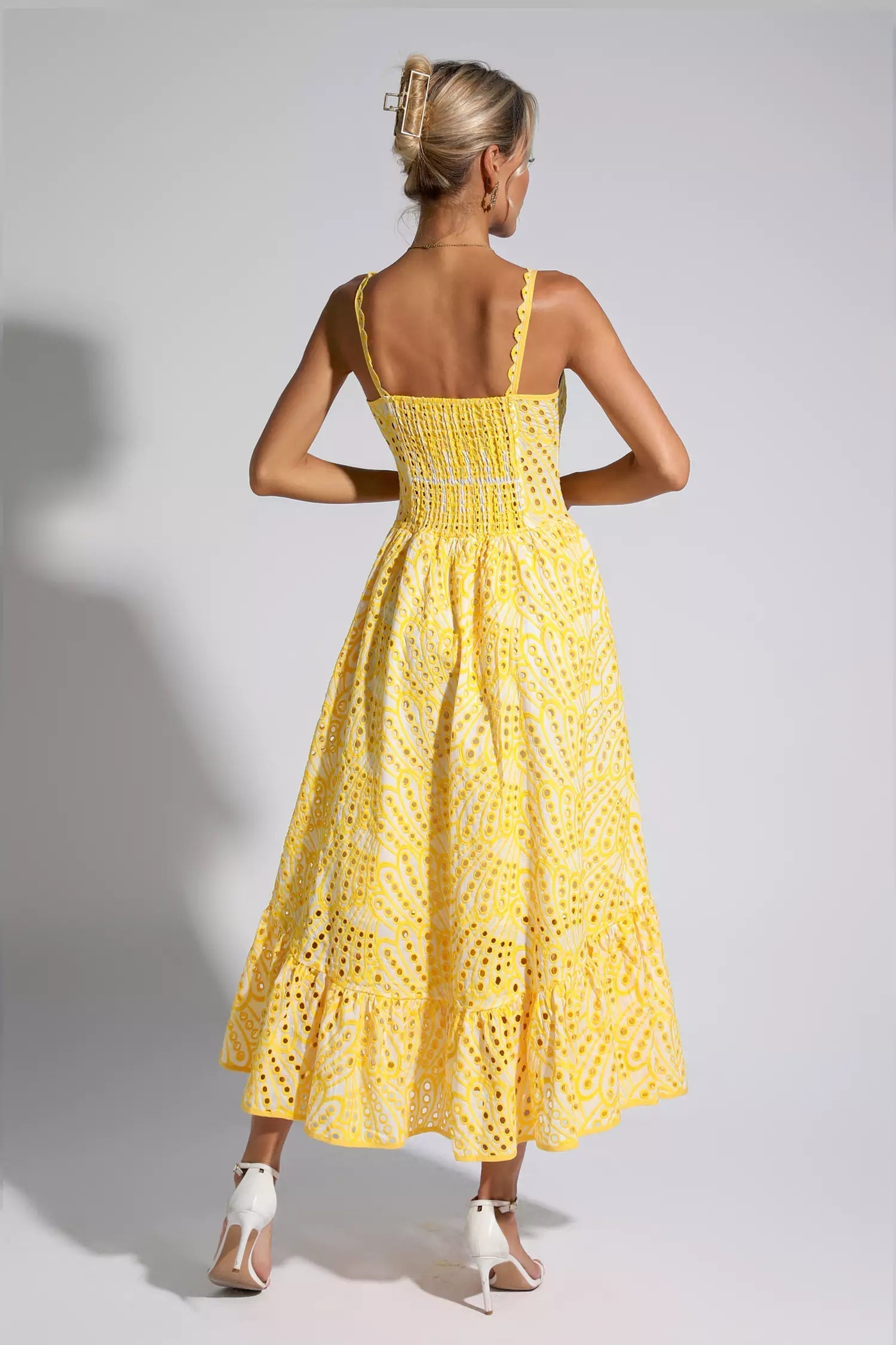 Kaia Printed Maxi Dress-Yellow