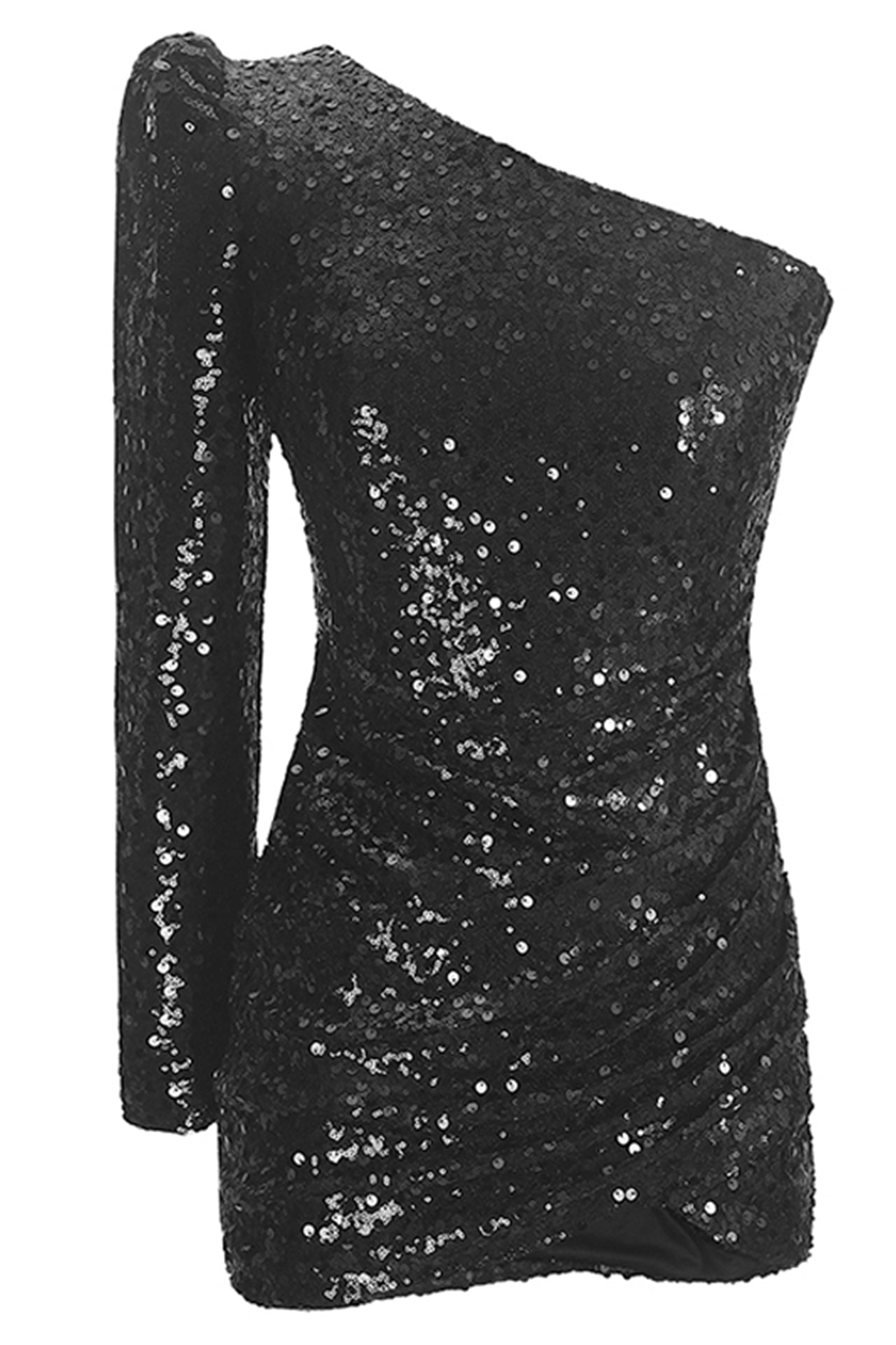 Natalie Sequin Mini Dress-Black