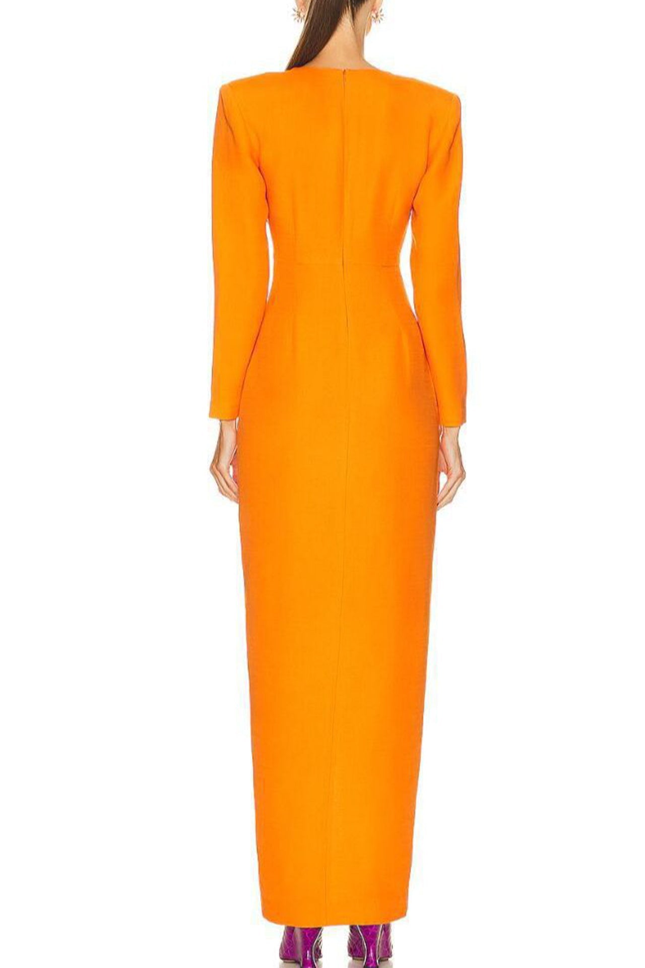 Piper Long Sleeved Maxi Dress-Orange