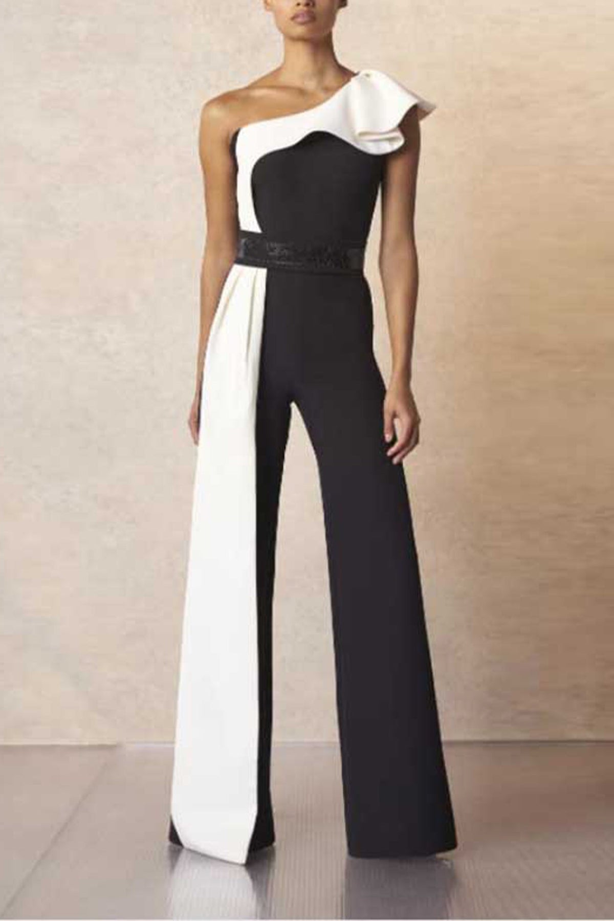 Calla One Shoulder Jumpsuit -Black