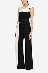 Calla One Shoulder Jumpsuit -Black