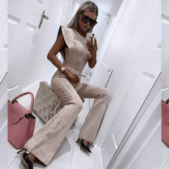 Jaz Nude Bandage Jumpsuit