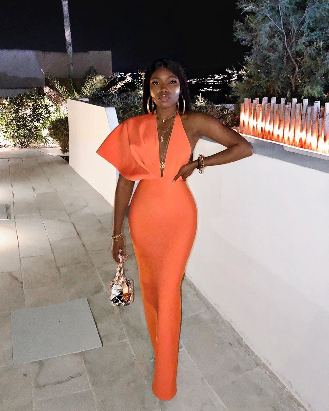 Lucia Orange Bandage Maxi Dress