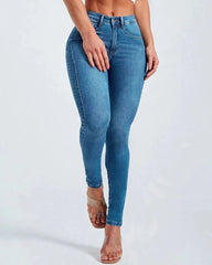 Slim fit pencil pants stretch high-rise jeans