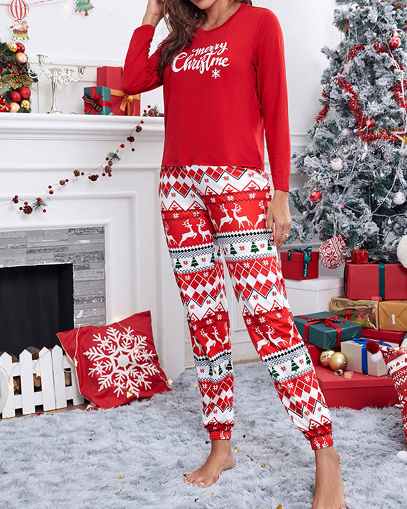 Christmas Print Long Sleeve Pajama Set